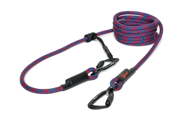 EASYLONG Hundeleine TWIST - M - 4m - blau mit roten Kreuzen
